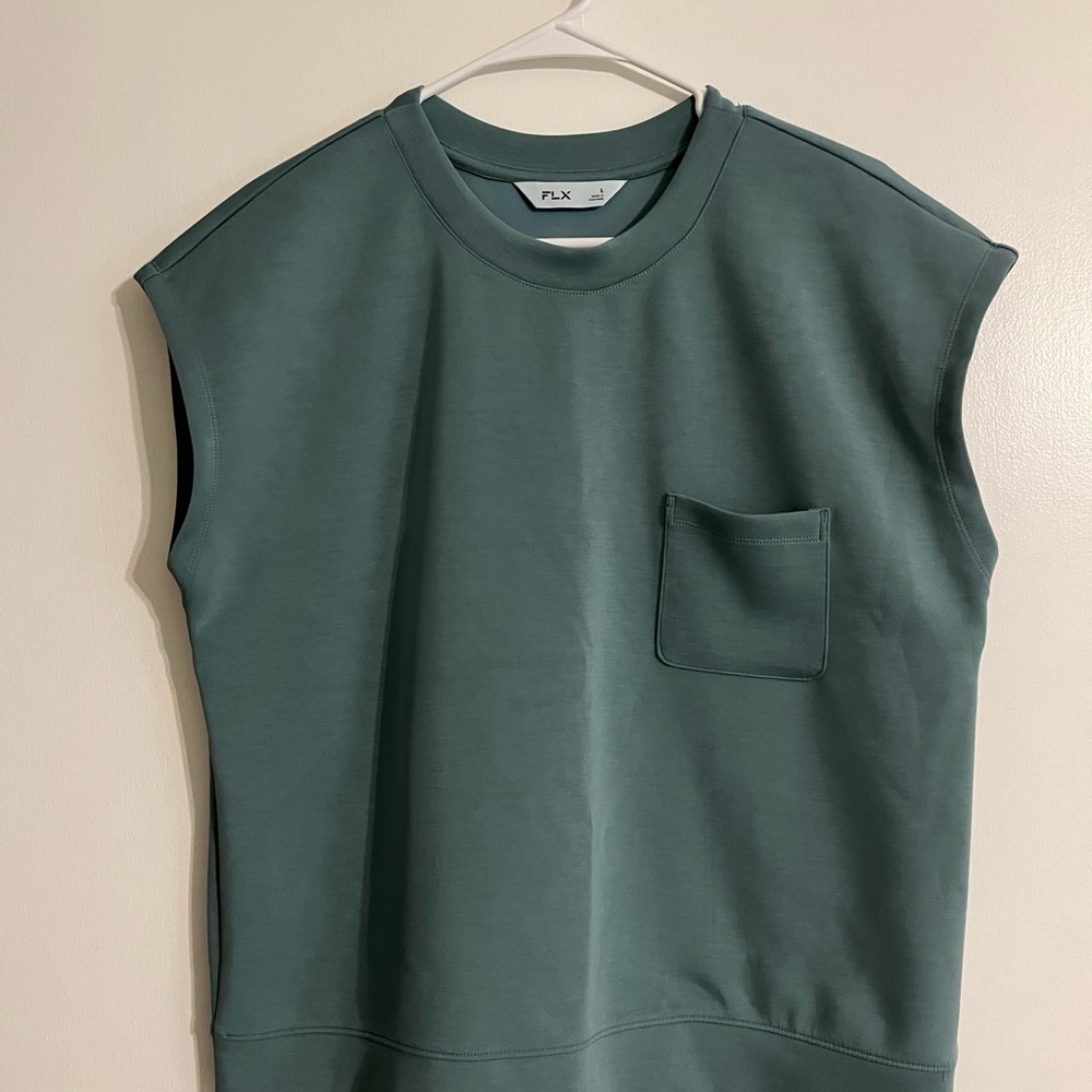Green Boxy Muscle Tee Sweatshirt